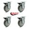 Service Caster 6 Inch Gray Polyurethane Wheel Swivel Top Plate Caster Set with Brake SCC SCC-20S614-PPUB-PLB-4 - alternate 2
